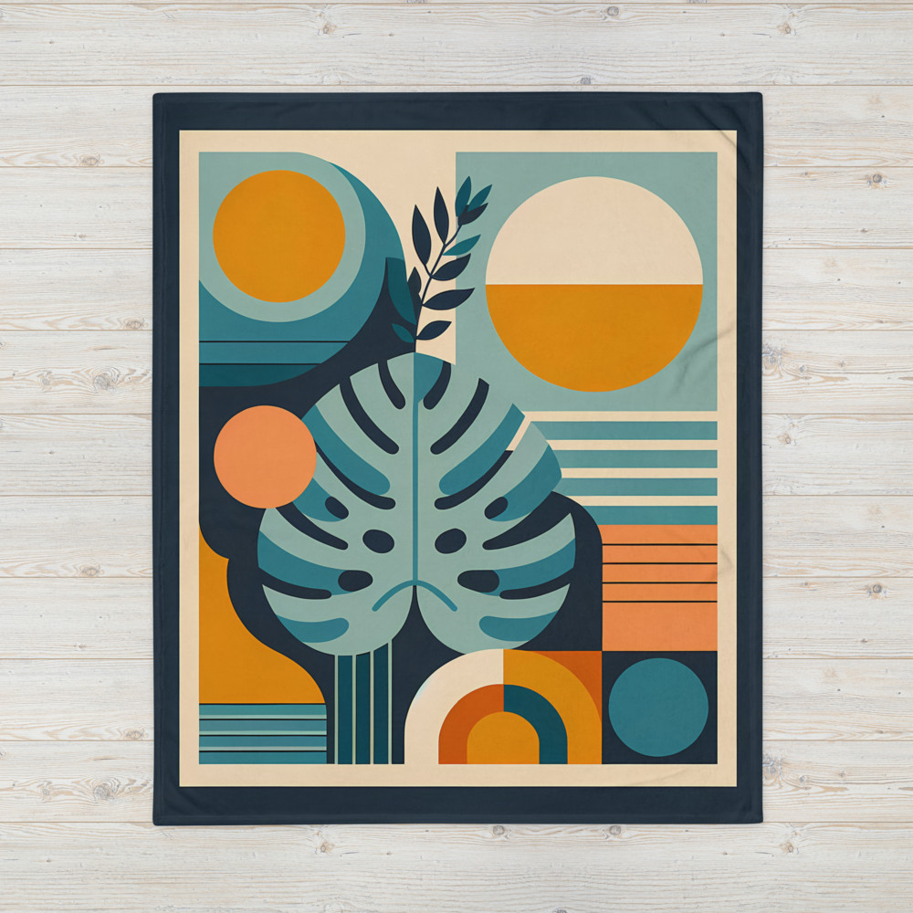 Geometric Monstera Leaf Abstract Botanical Shapes