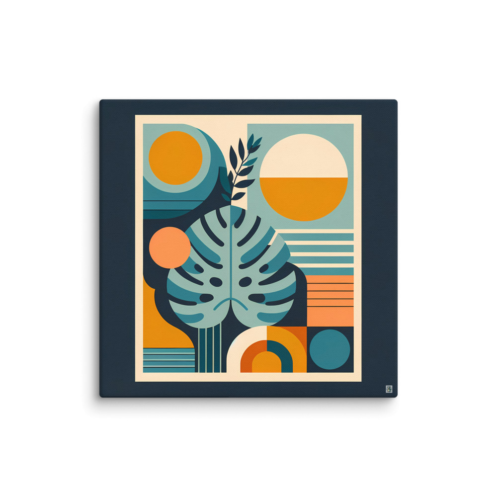 Geometric Monstera Leaf Abstract Botanical Shapes — Canvas Print