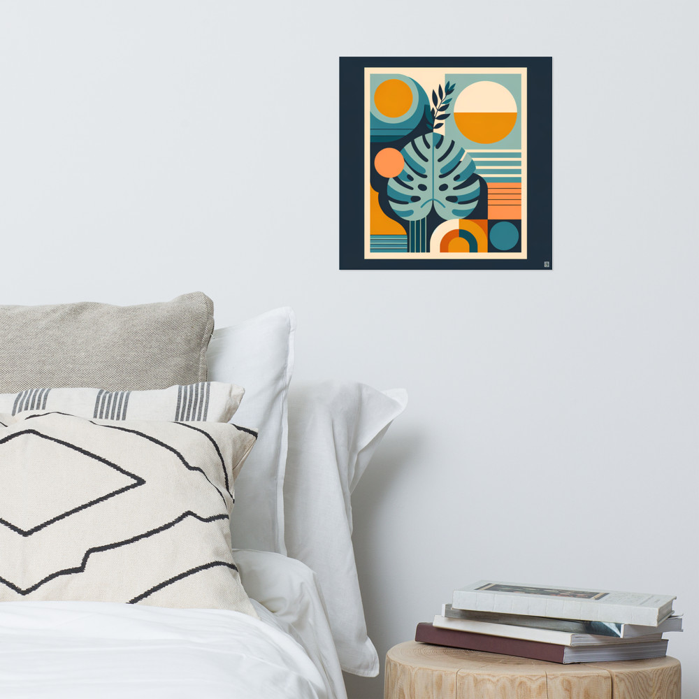 Geometric Monstera Leaf Abstract Botanical Shapes