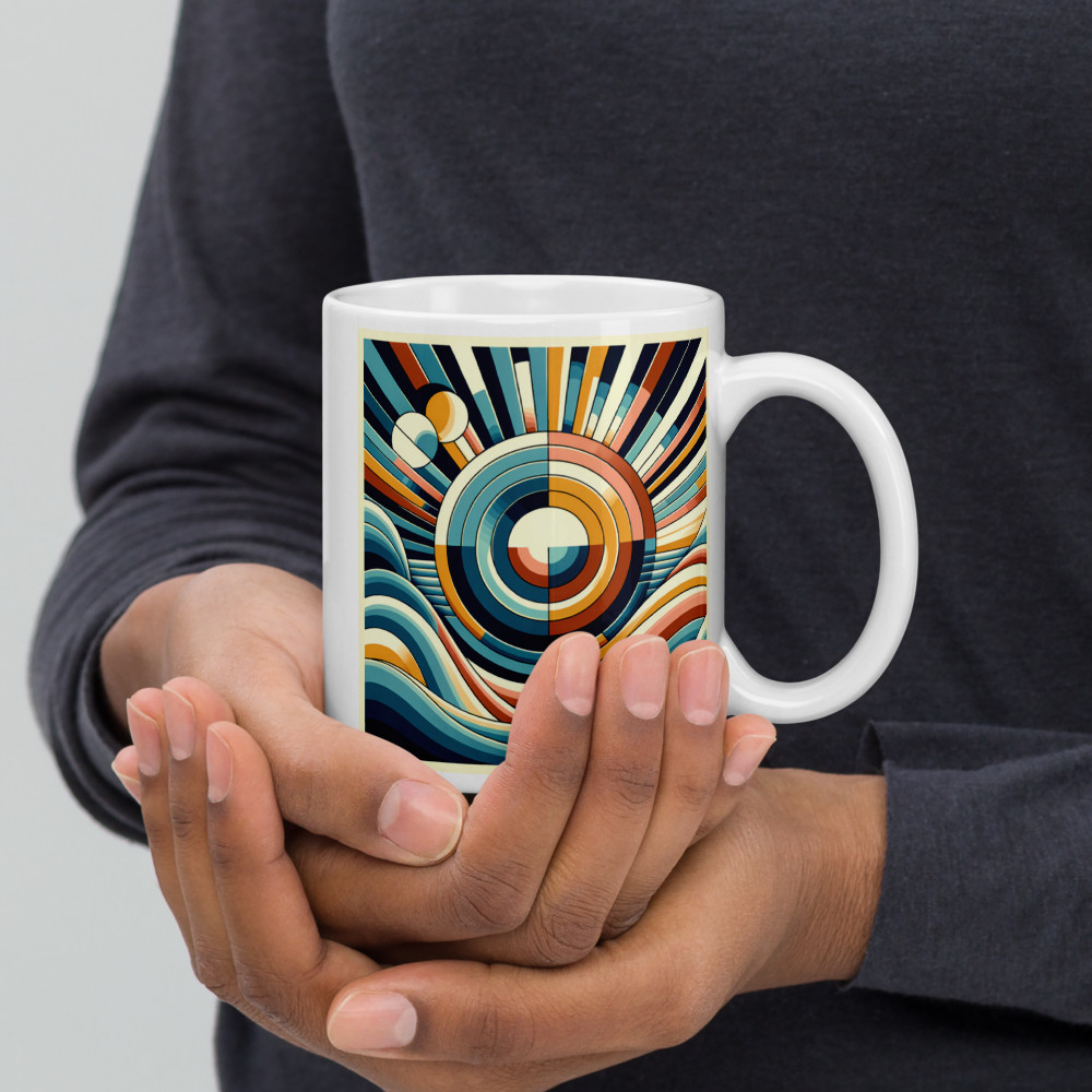 Geometric Sun and Waves Abstract