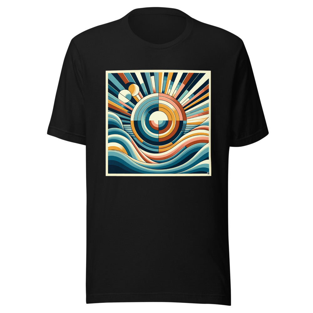 Geometric Sun and Waves Abstract