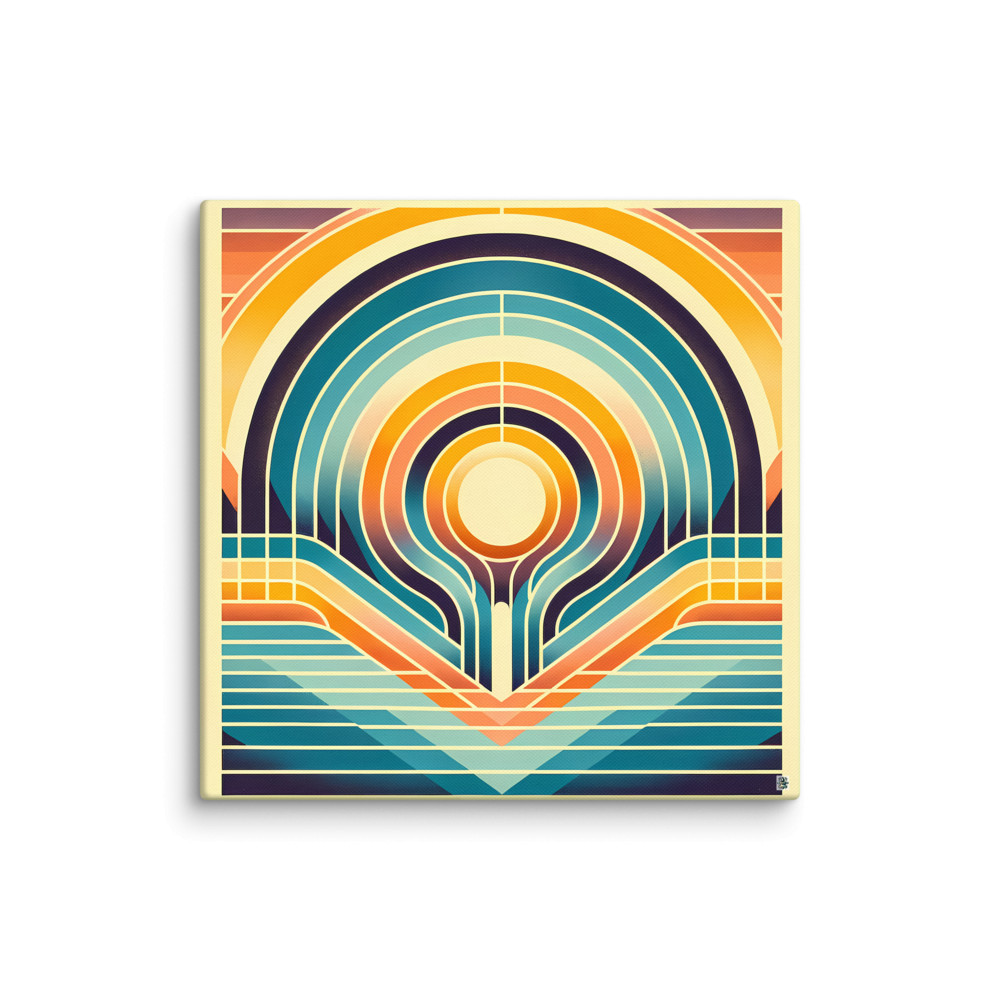 Retro Geometric Sunburst Arches — Canvas Print