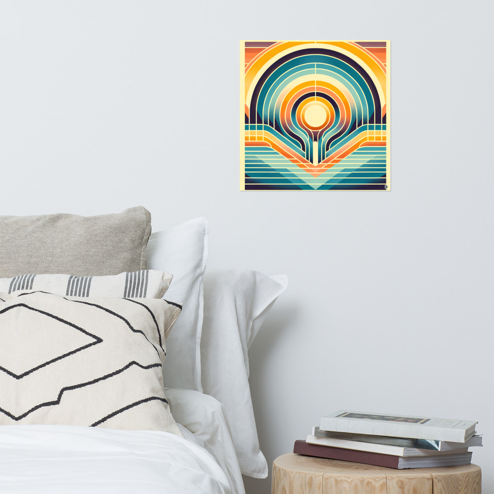Retro Geometric Sunburst Arches
