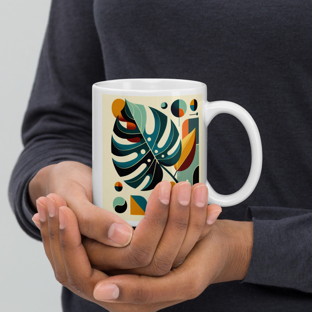 Geometric Monstera Leaf Abstract Botanical