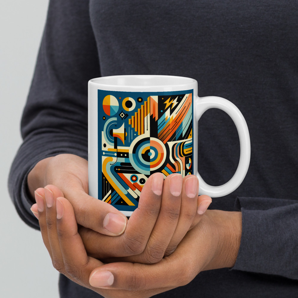 Bold Geometric Letterform Abstract in Teal and Orange