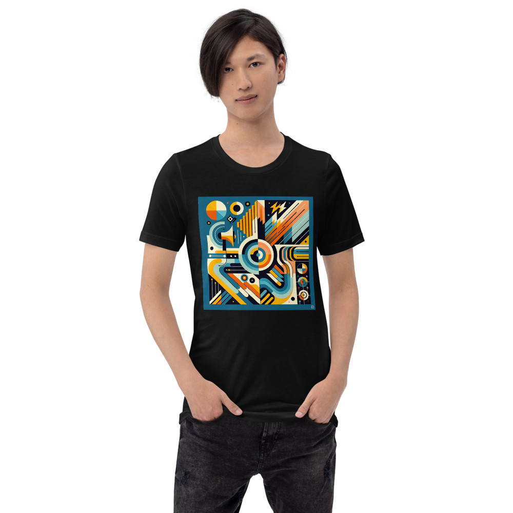 Bold Geometric Letterform Abstract in Teal and Orange
