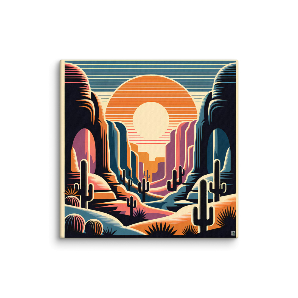 Gradient Desert Canyon Sunset — Canvas Print