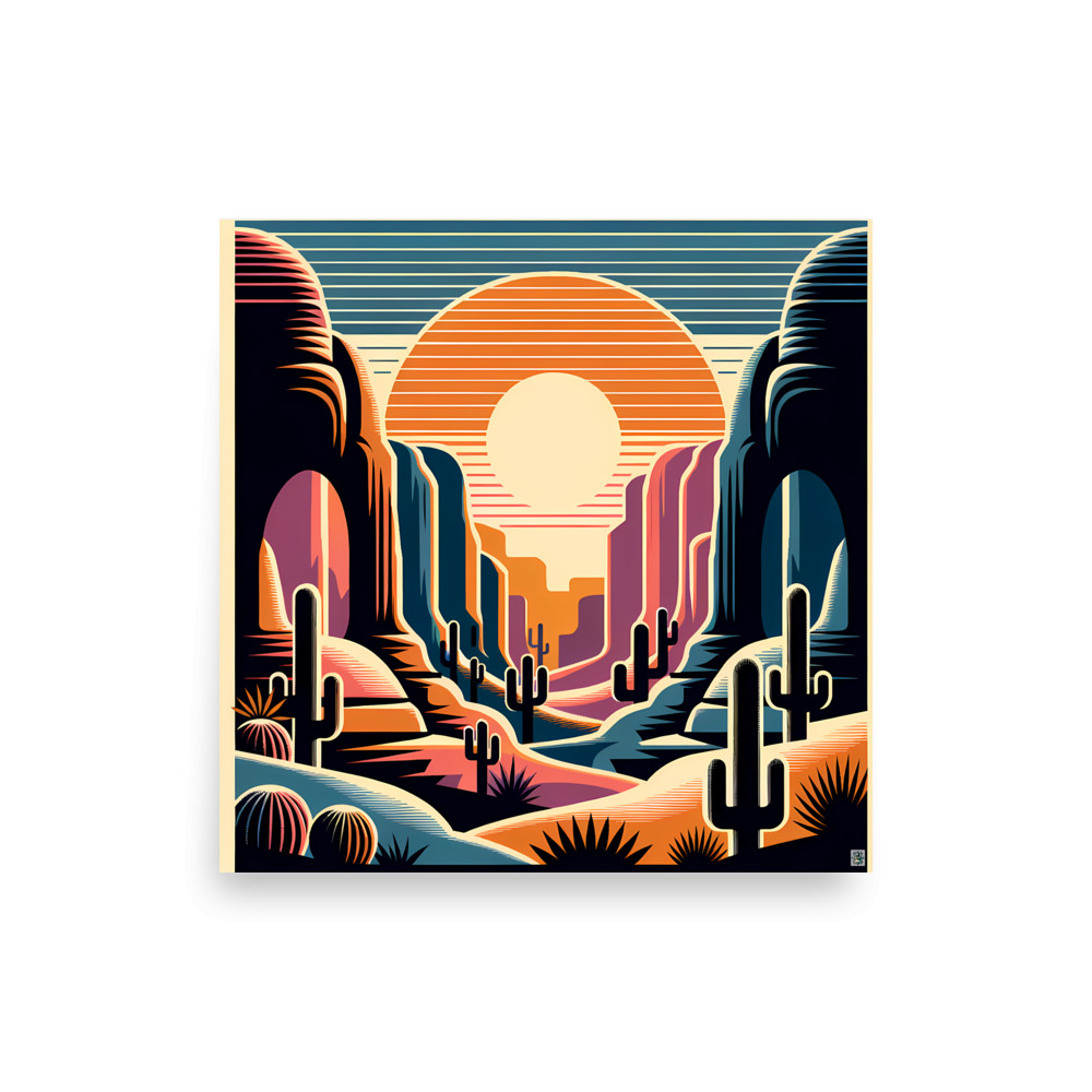 Gradient Desert Canyon Sunset — Art Print