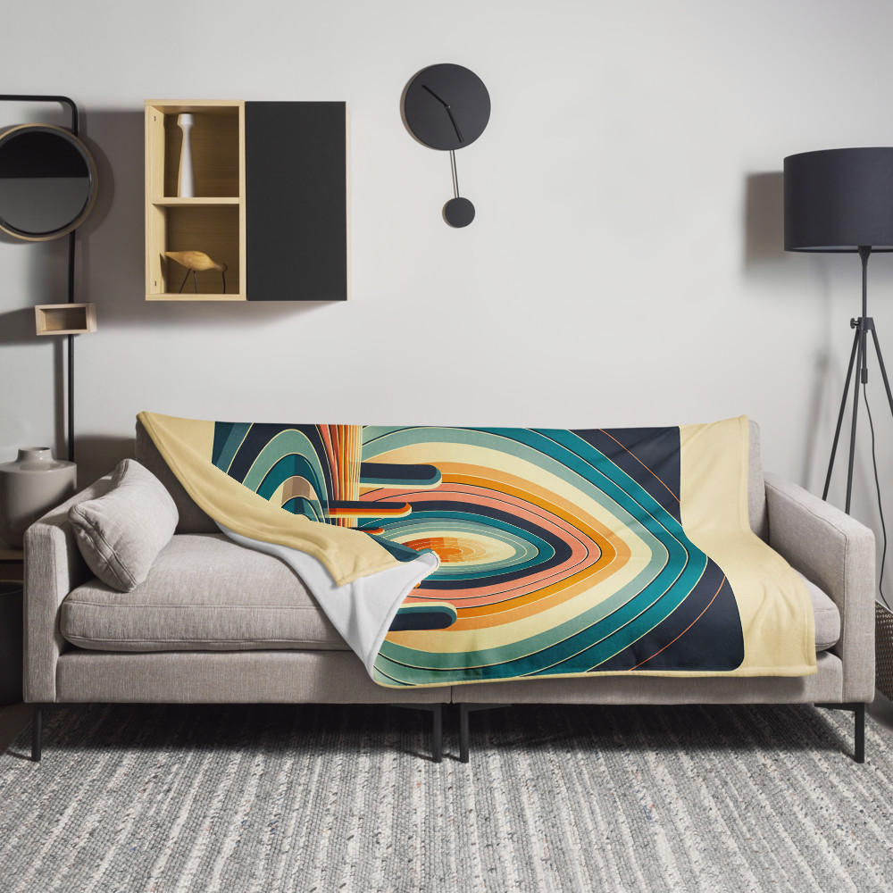 Retro Concentric Sun Landscape