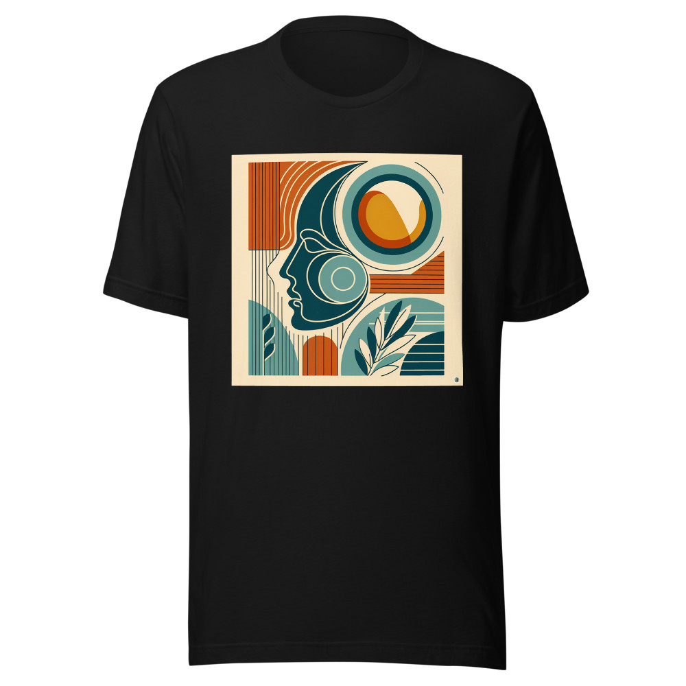 Abstract Line Face with Geometric Shapes