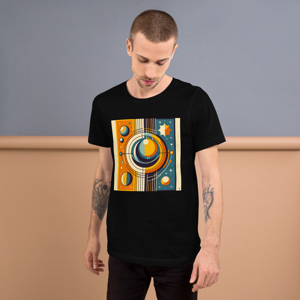 Geometric Sun and Moon Orbit Illustration