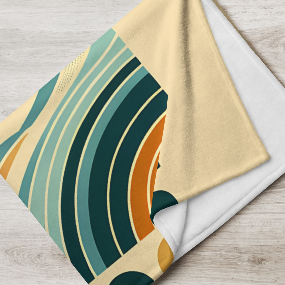 Abstract Monstera Leaf with Retro Geometric Shapes