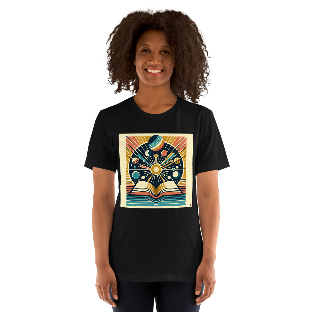 Retro Space Bookburst Illustration