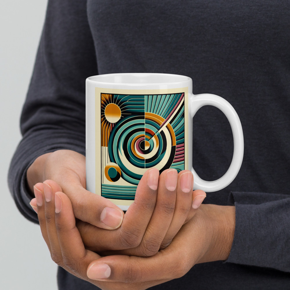 Retro Geometric Spiral Sunburst Abstract