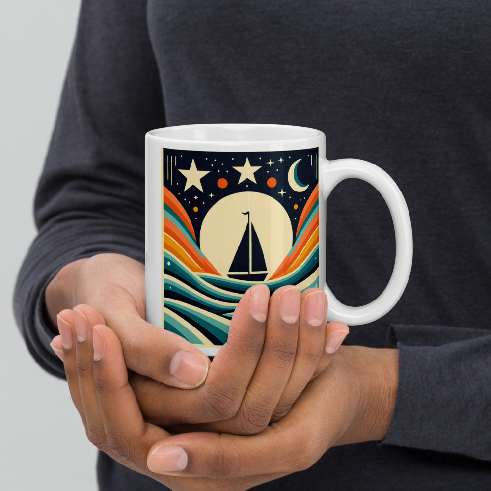 Sailboat at Night with Gradient Waves