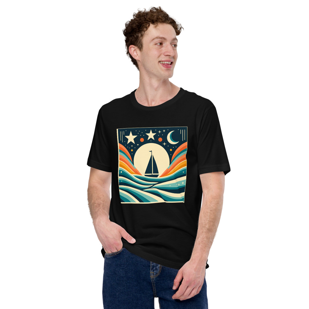 Sailboat at Night with Gradient Waves
