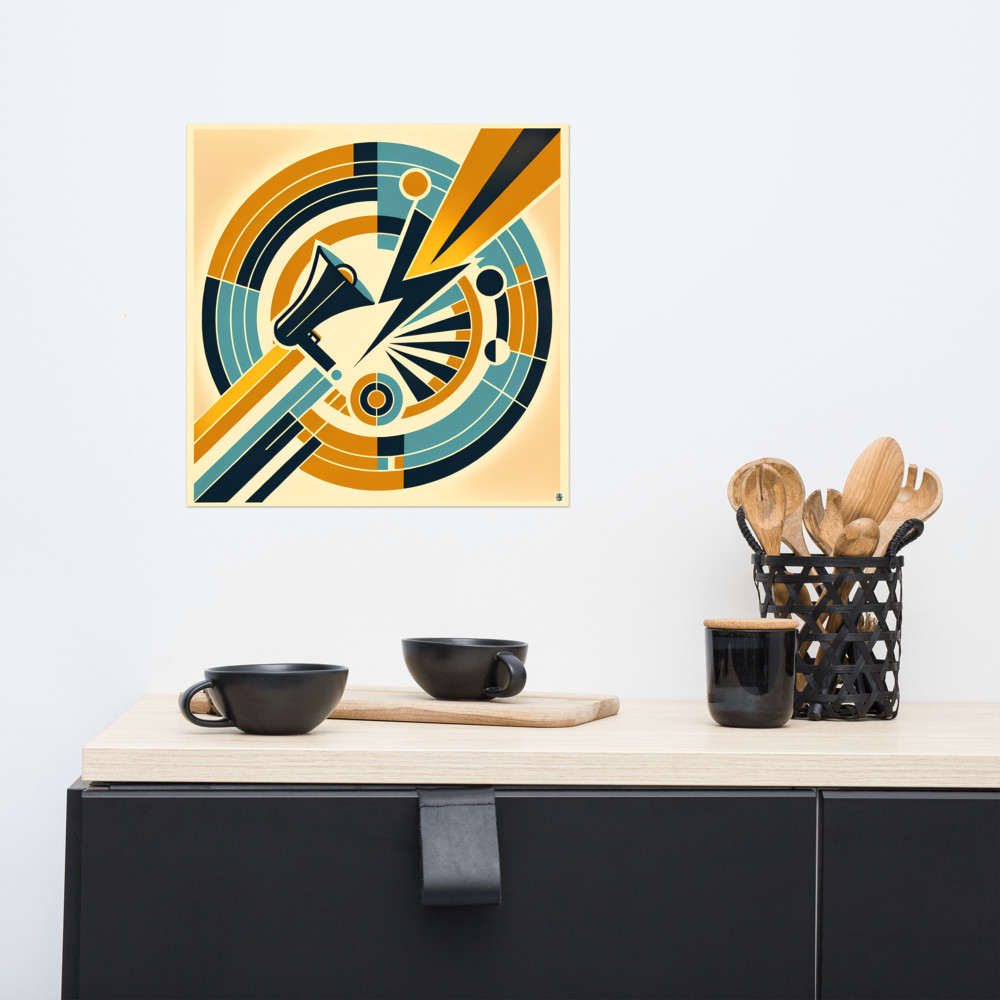 Retro Megaphone Geometric Burst
