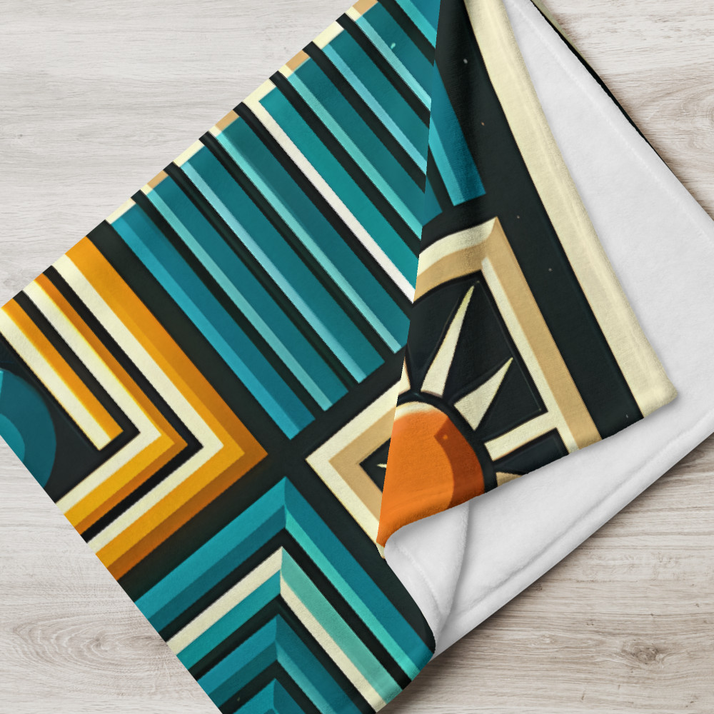Retro Geometric Circles and Stripes Abstract Grid