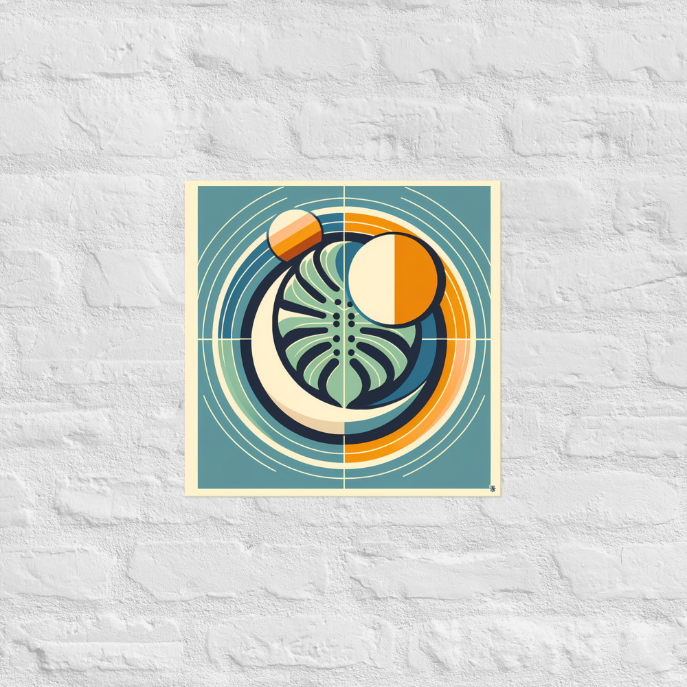 Geometric Monstera Leaf Circles