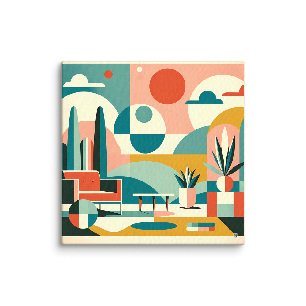 Mid Century Modern Geometric Living Room Abstract