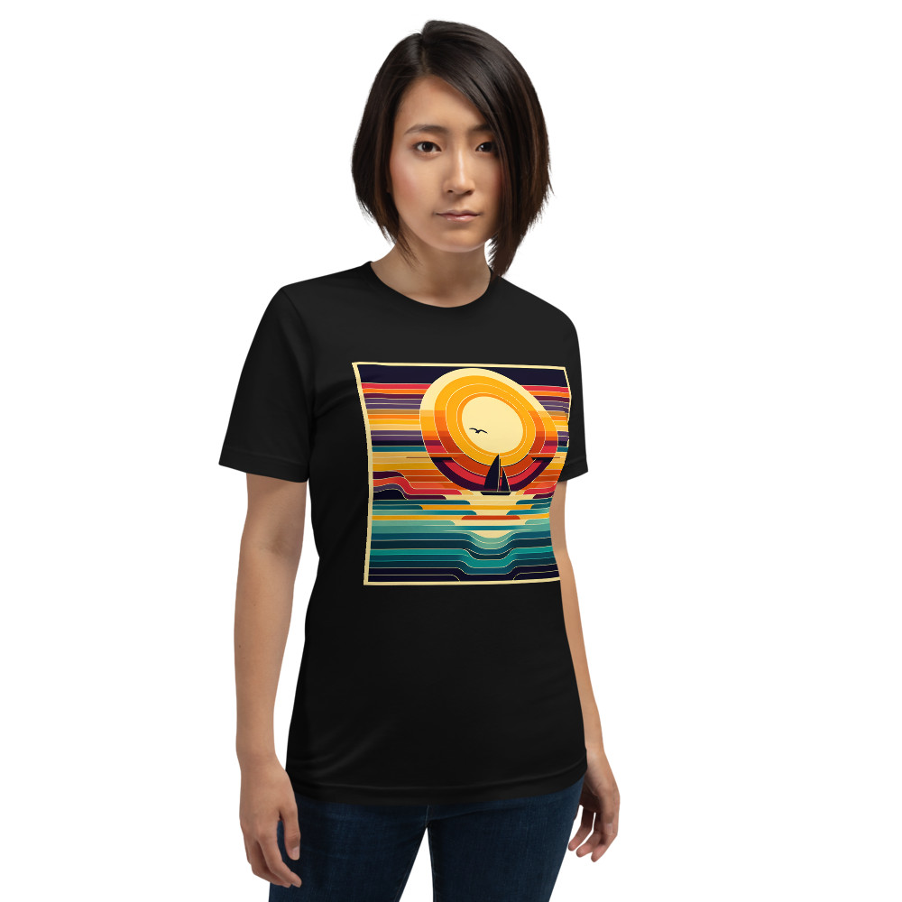 Geometric Sunset Sailboat Colour Block