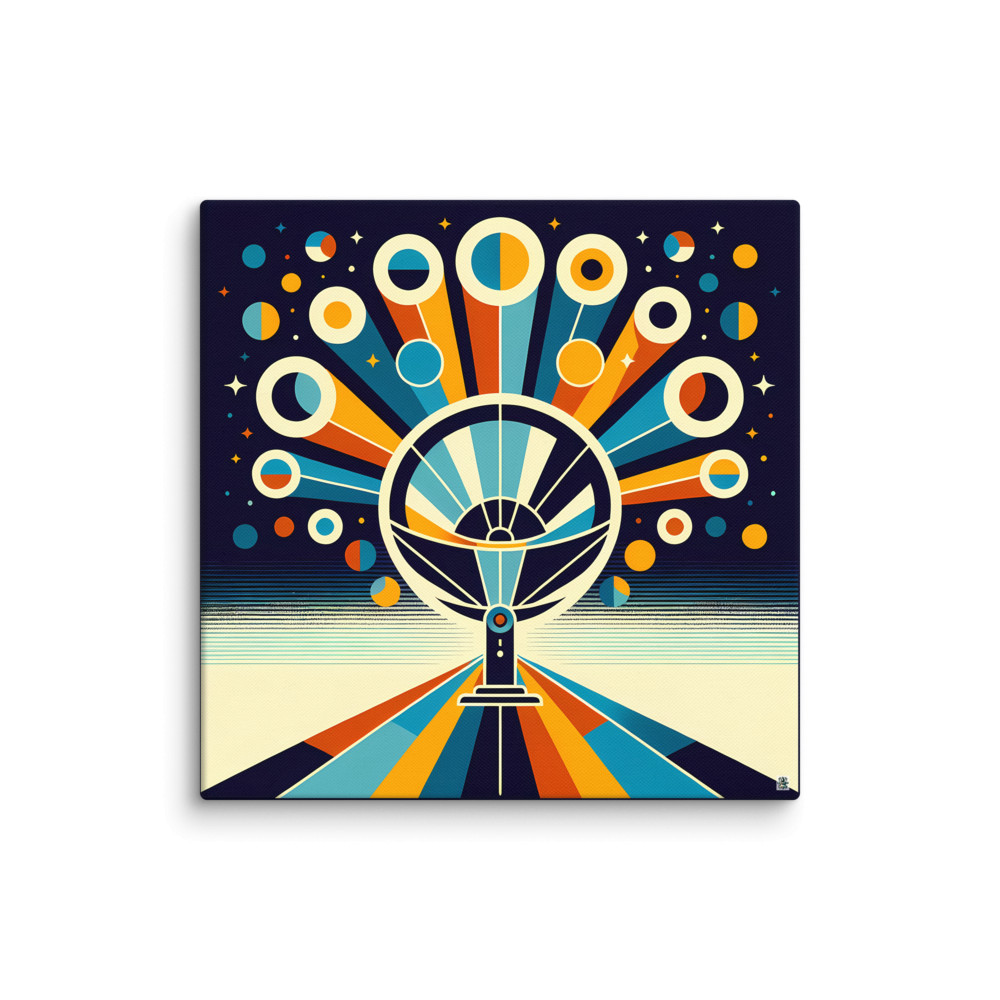 Retro Space Radar Burst — Canvas Print