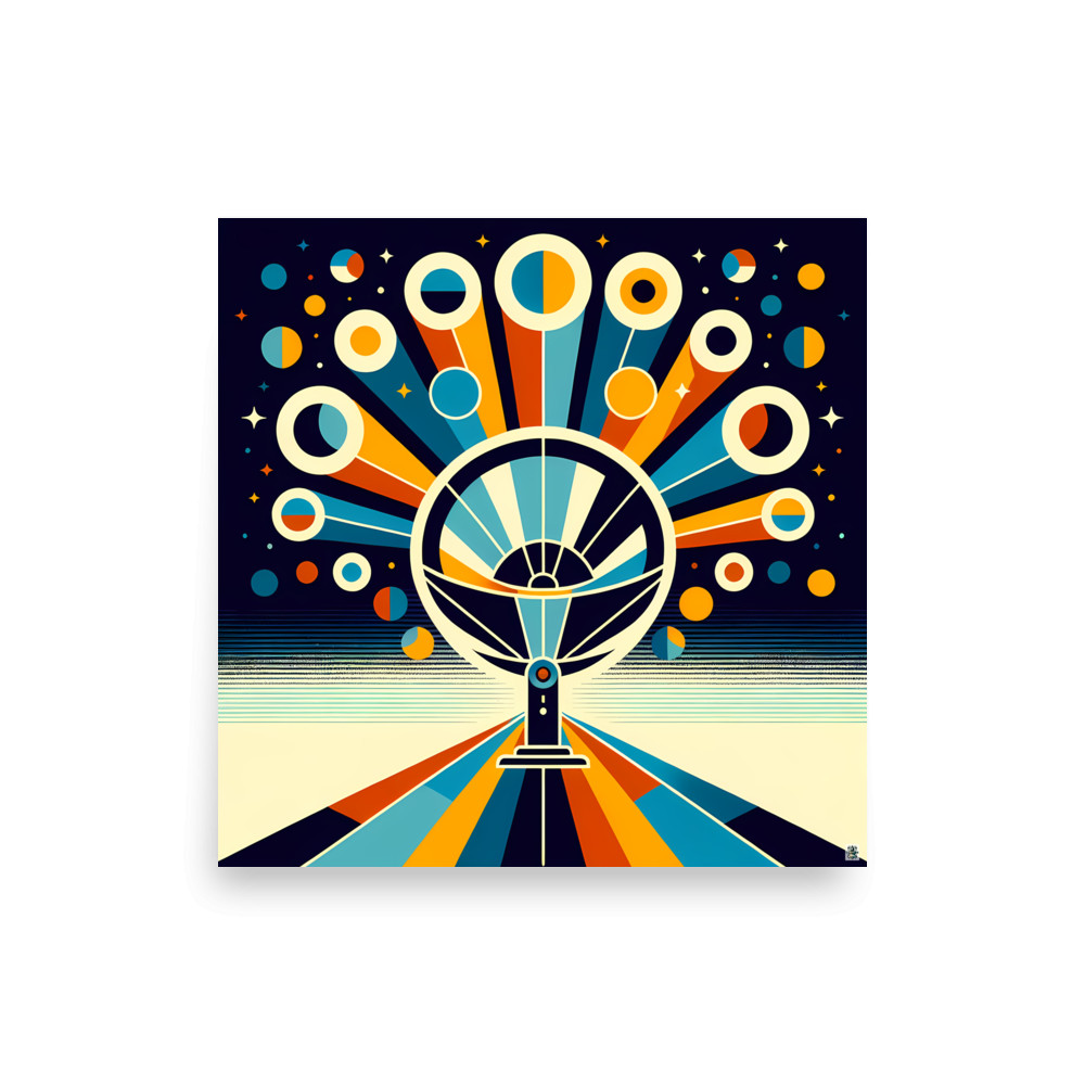 Retro Space Radar Burst — Art Print