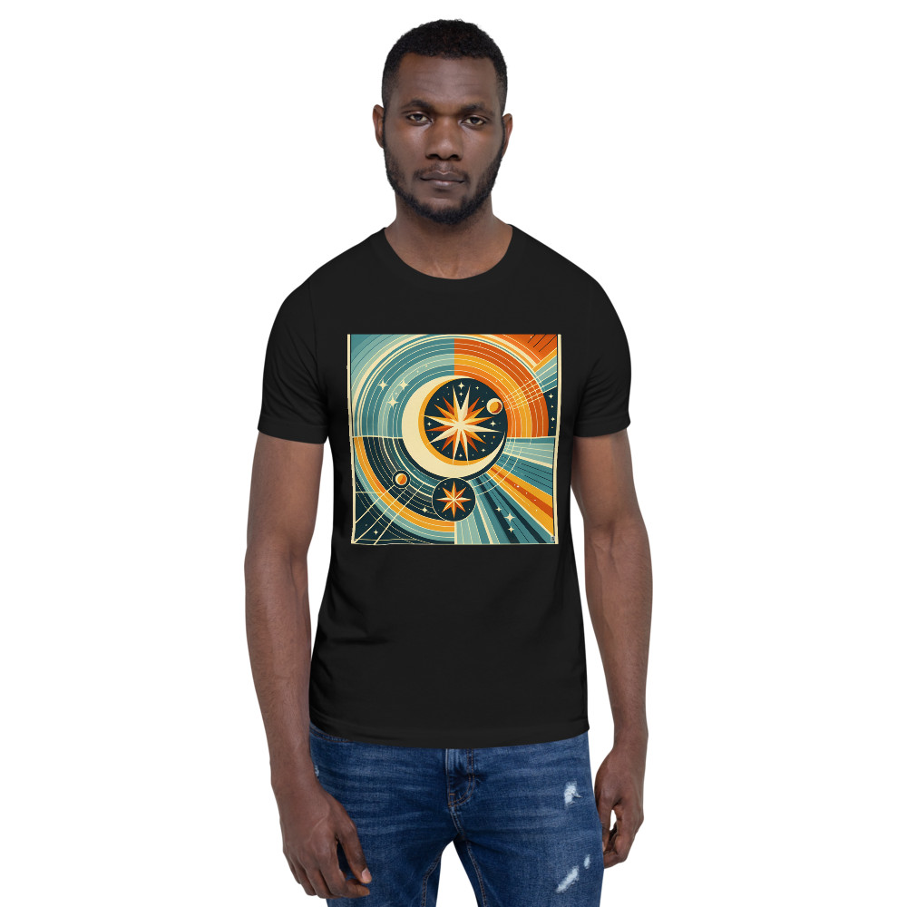Geometric Crescent Moon and Starburst Orbit