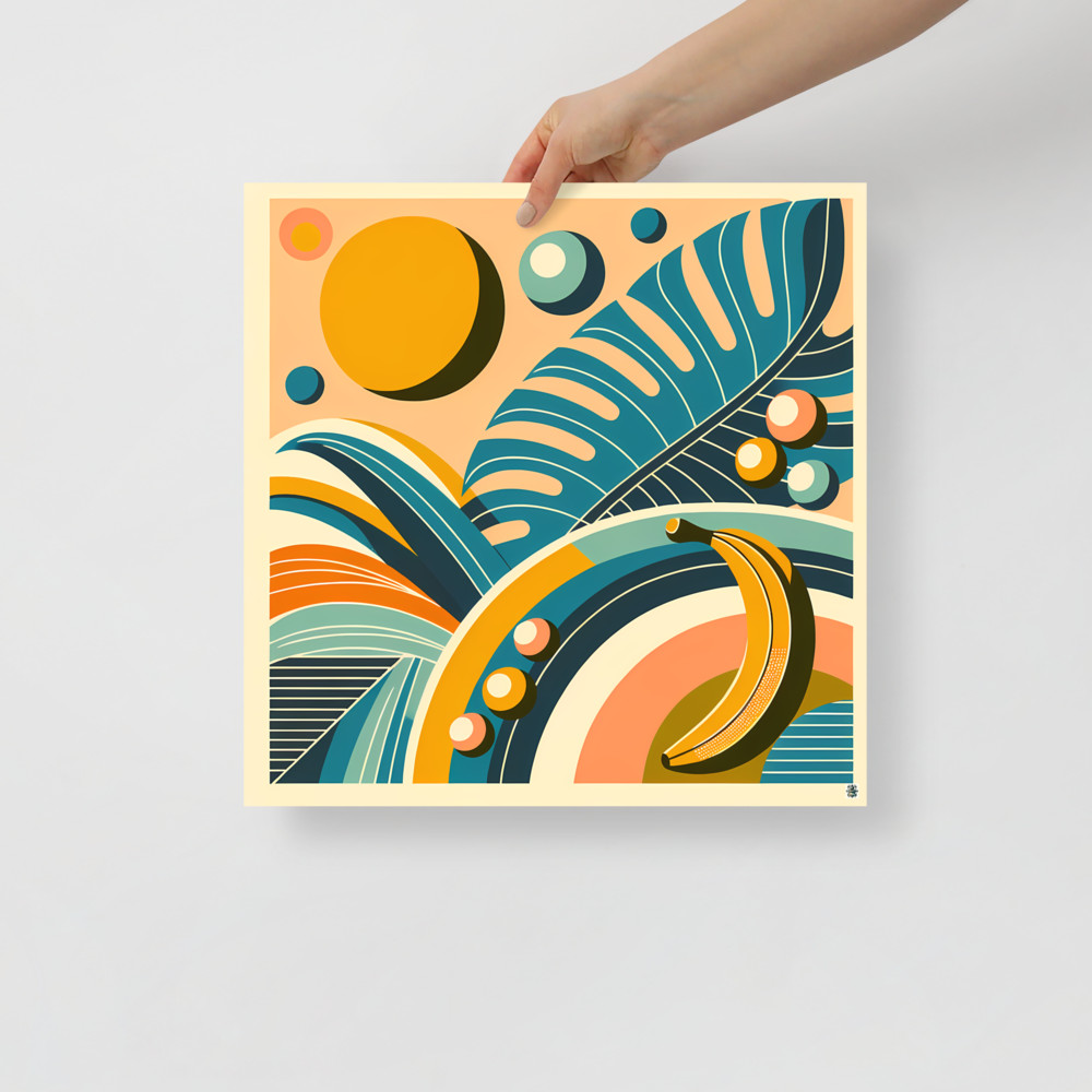 Abstract Tropical Leaves and Banana Shapes