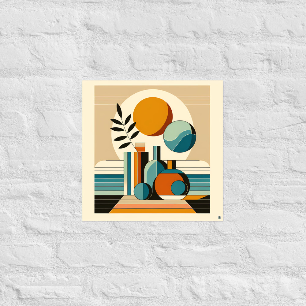 Scandi Minimal Still Life with Sun and Vases