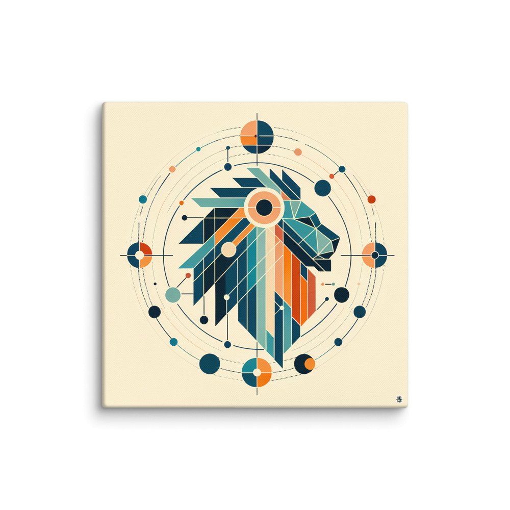 Geometric Leo Zodiac Symbol — Canvas Print