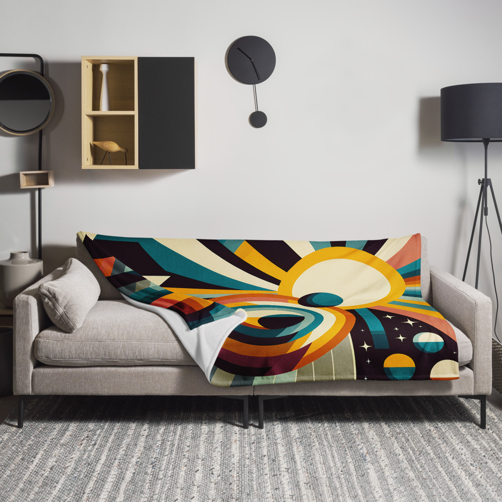 Geometric Sun and Moon Abstract