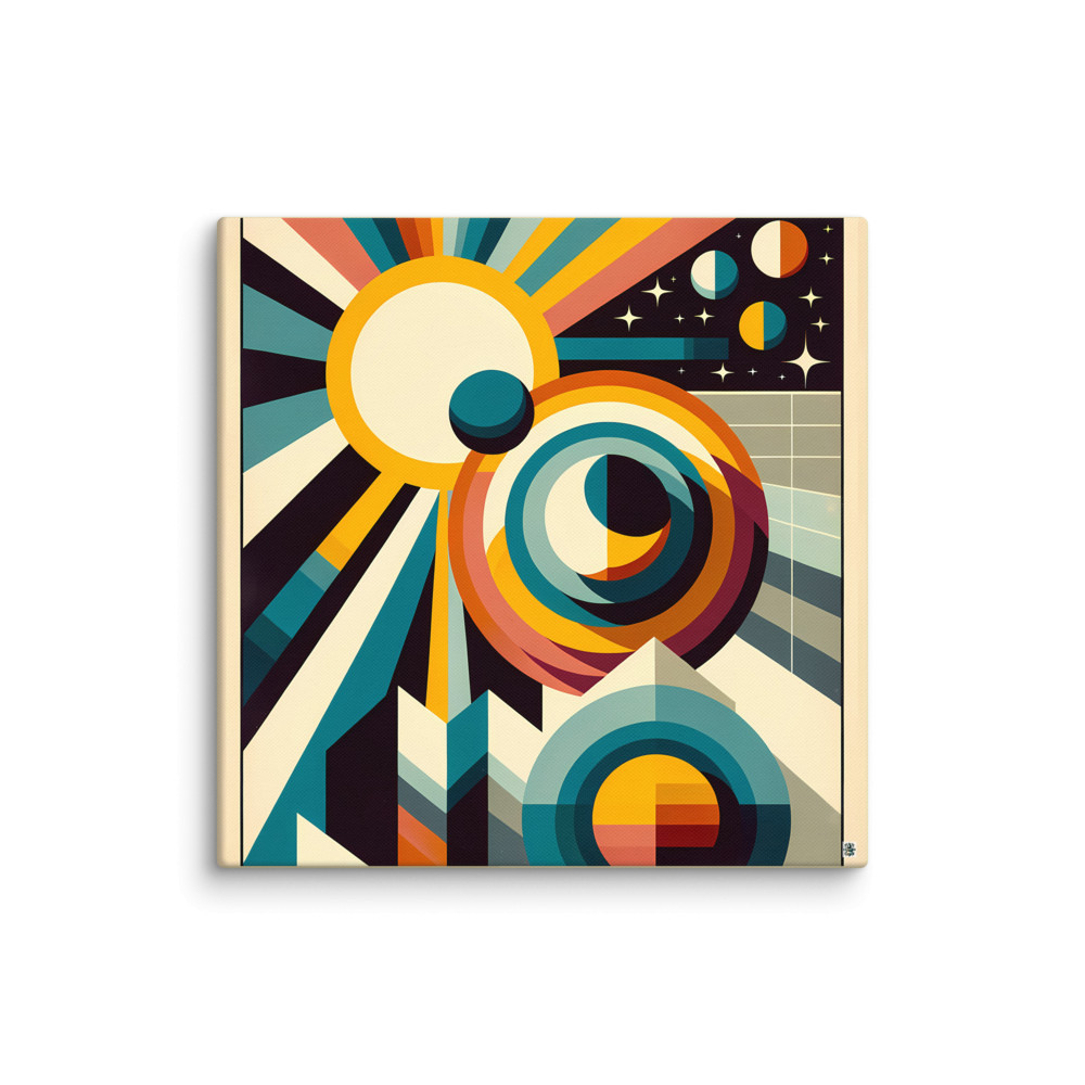Geometric Sun and Moon Abstract — Canvas Print