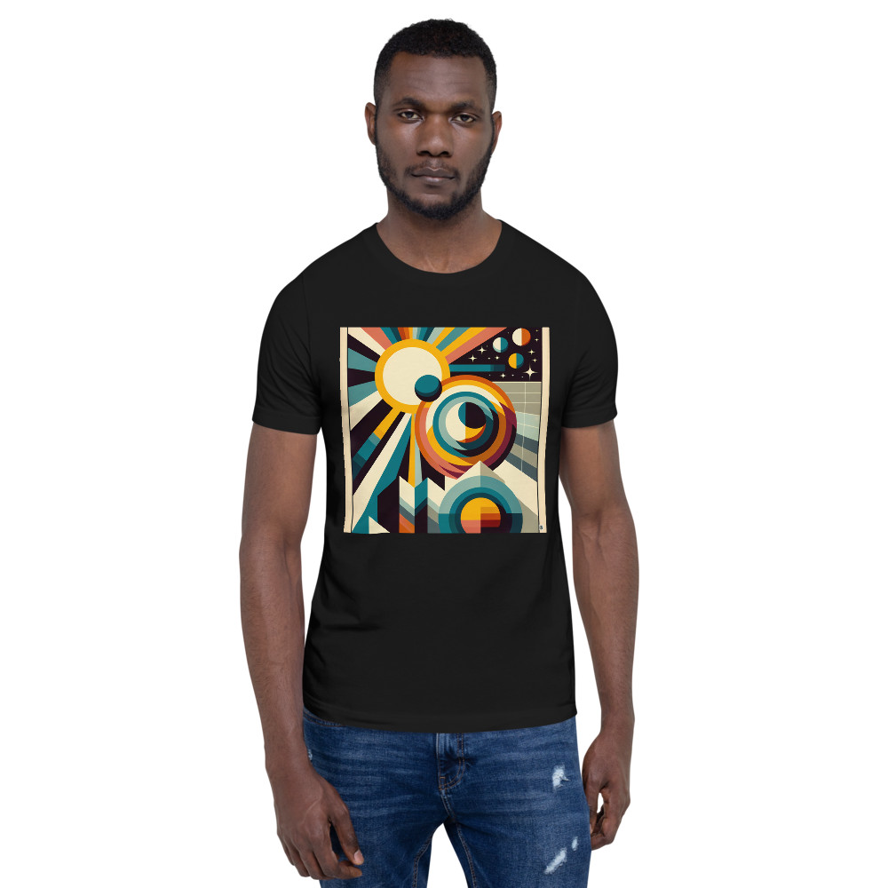 Geometric Sun and Moon Abstract