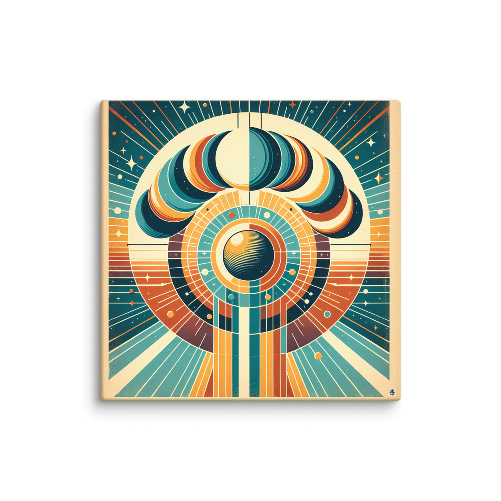 Geometric Moon Phases Celestial Circle — Canvas Print