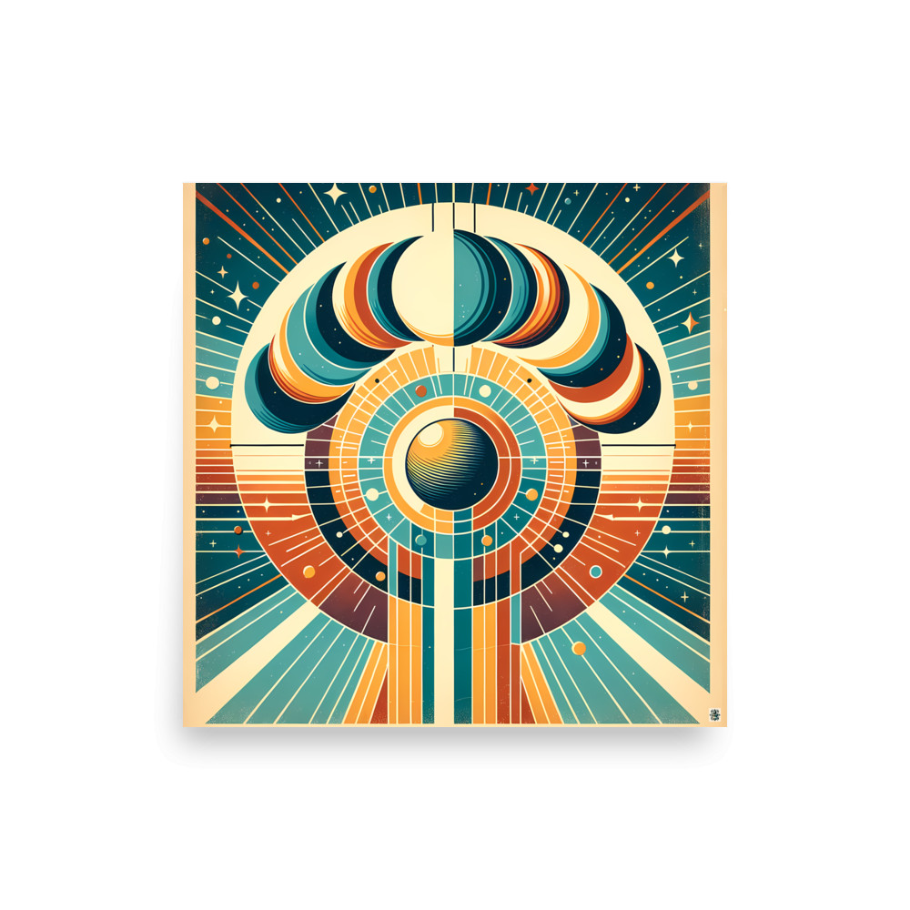 Geometric Moon Phases Celestial Circle — Art Print