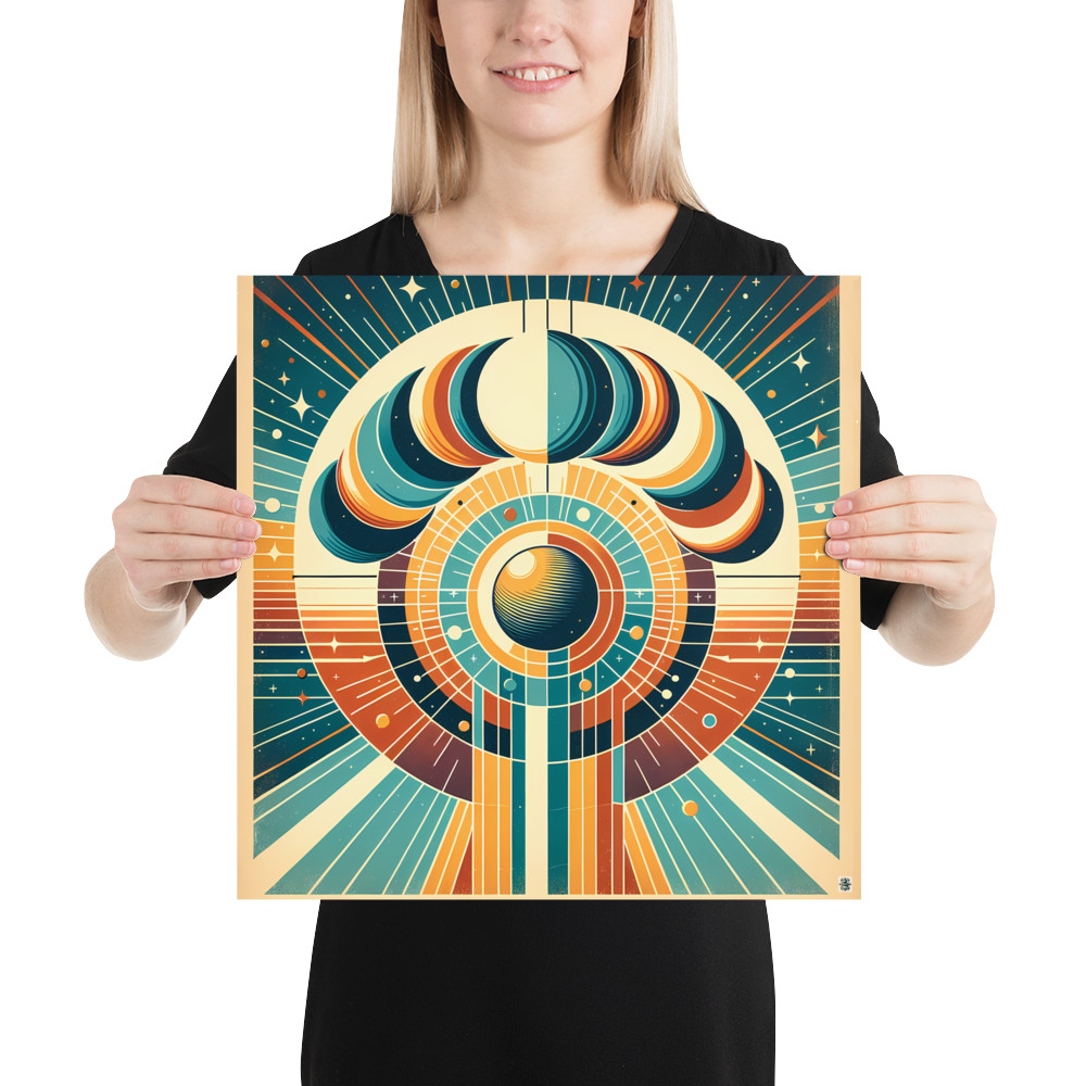 Geometric Moon Phases Celestial Circle