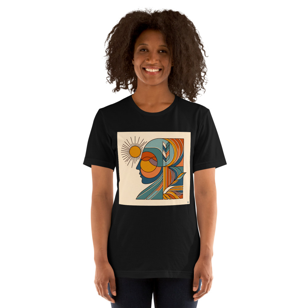 Abstract Sun Face Line Illustration