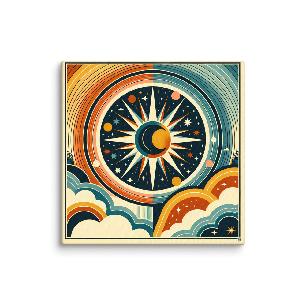 Celestial Sun Moon Starburst — Canvas Print