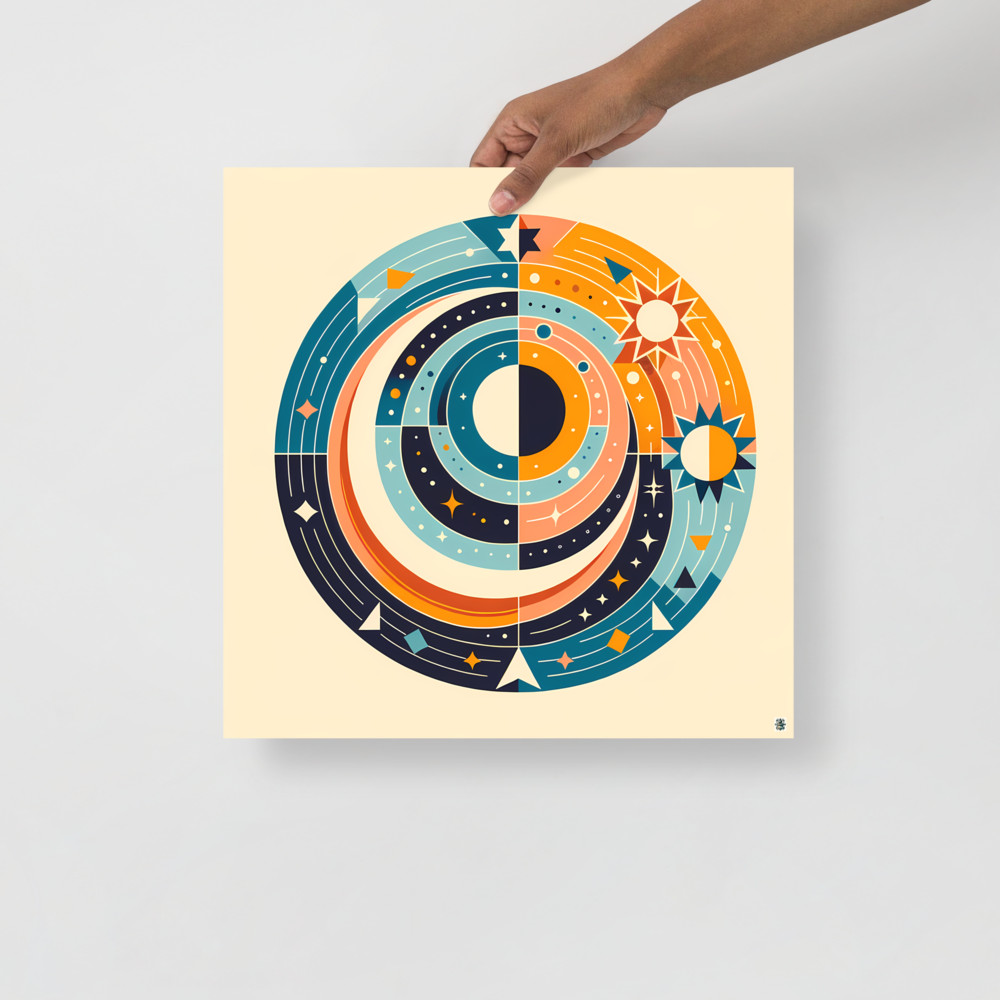 Geometric Sun and Moon Circle