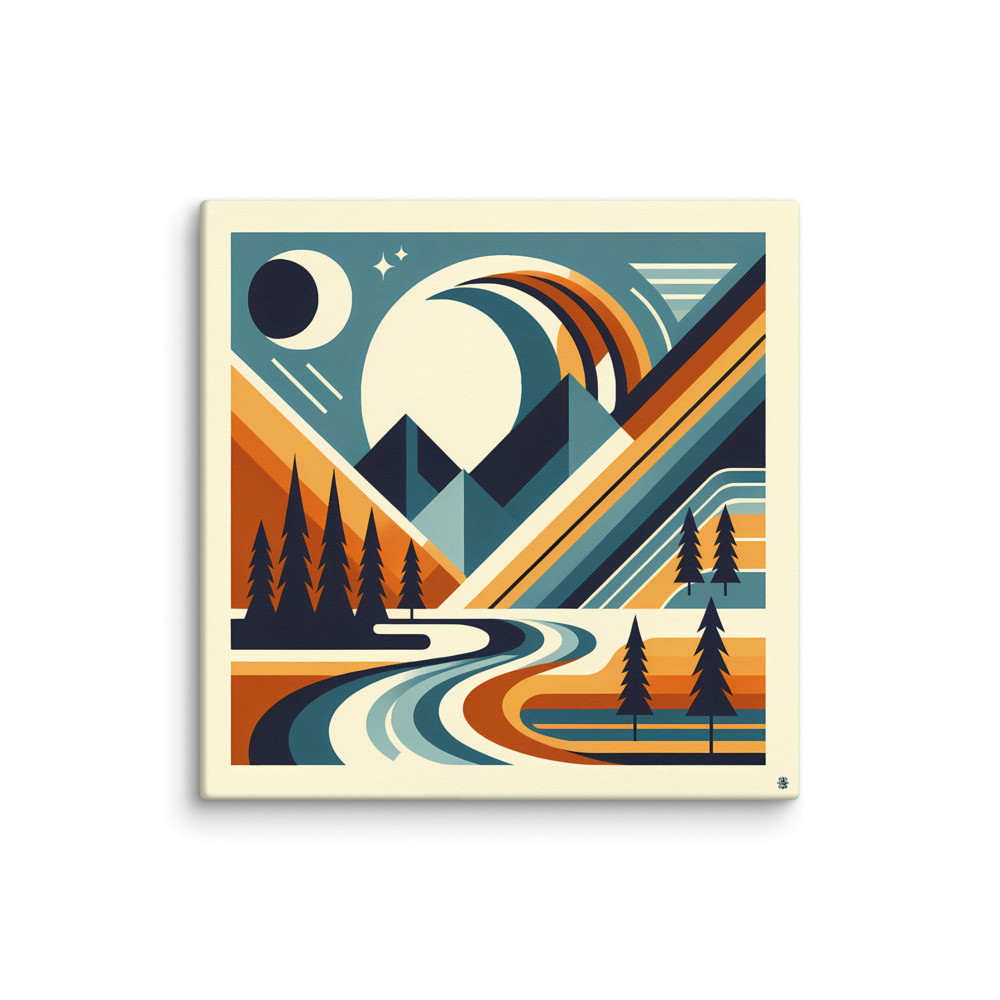 Geometric Mountain Peaks Landscape — Canvas Print