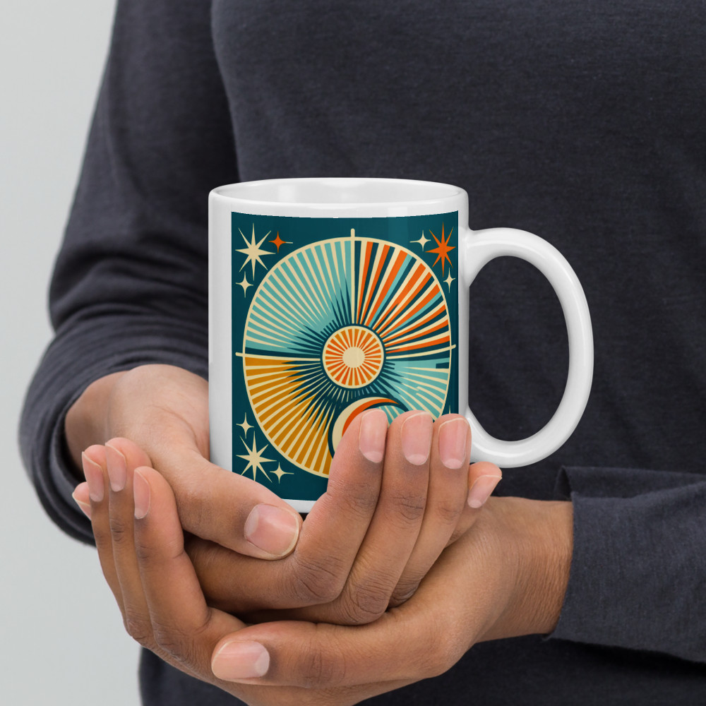 Geometric Sun and Moon Starburst