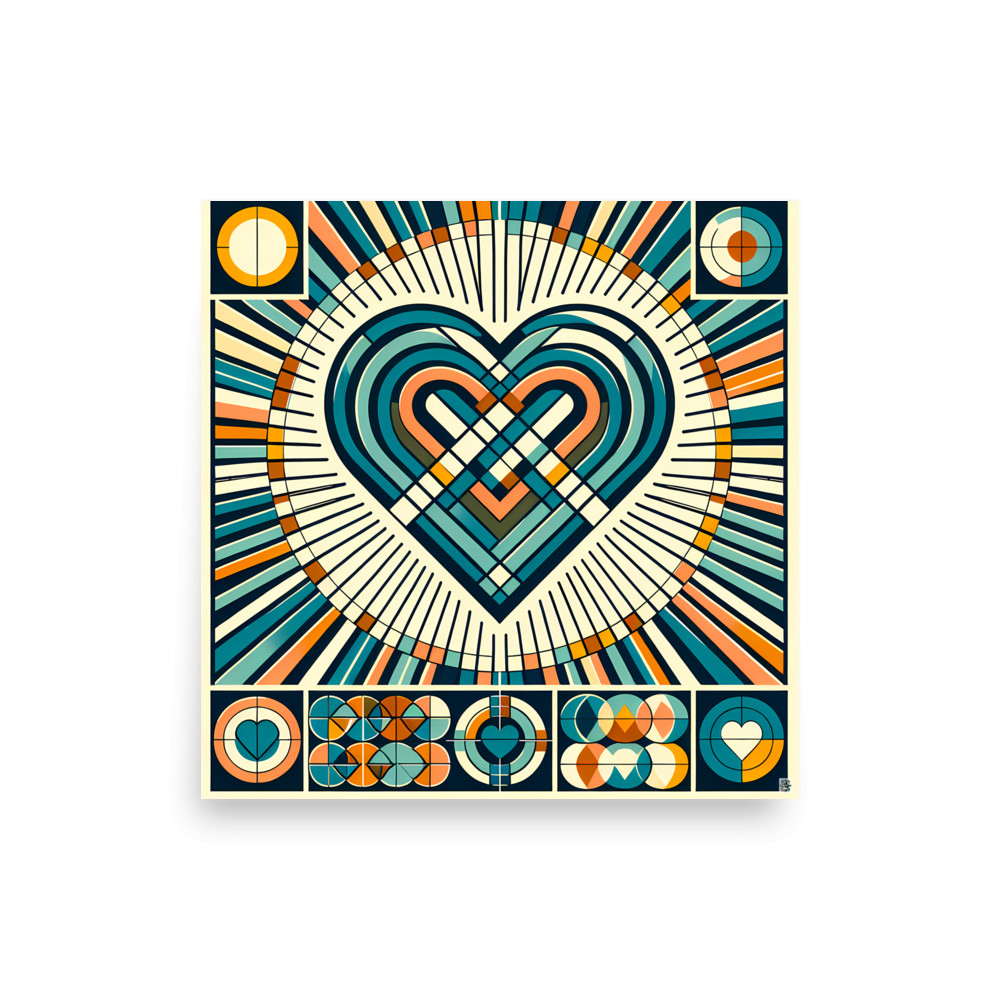 Geometric Heart Radiance — Art Print