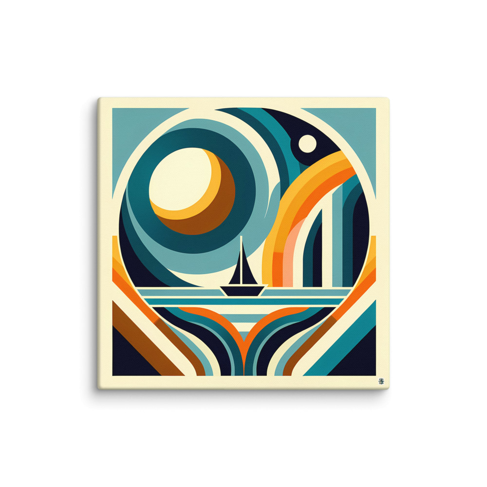 Geometric Sailboat Sunset — Canvas Print