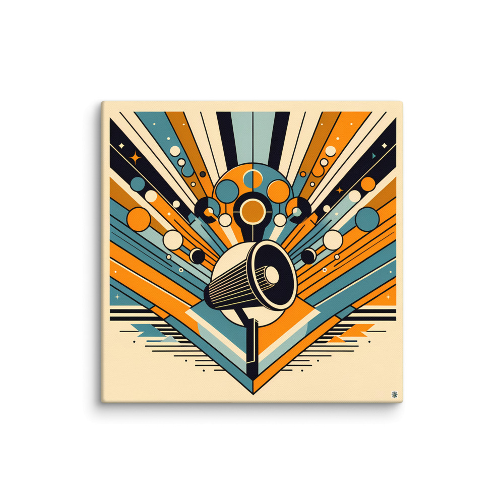 Geometric Megaphone Burst — Canvas Print