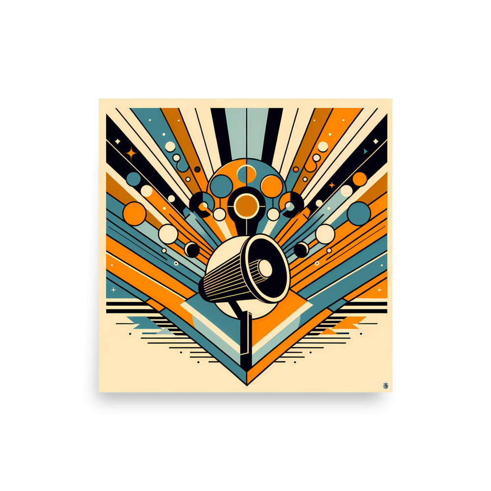 Geometric Megaphone Burst — Art Print