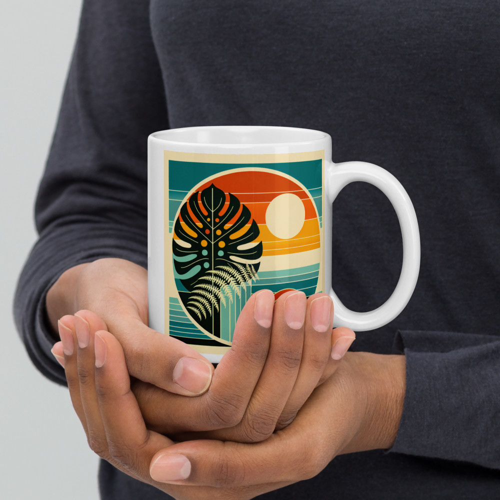 Abstract Botanical Sun and Monstera