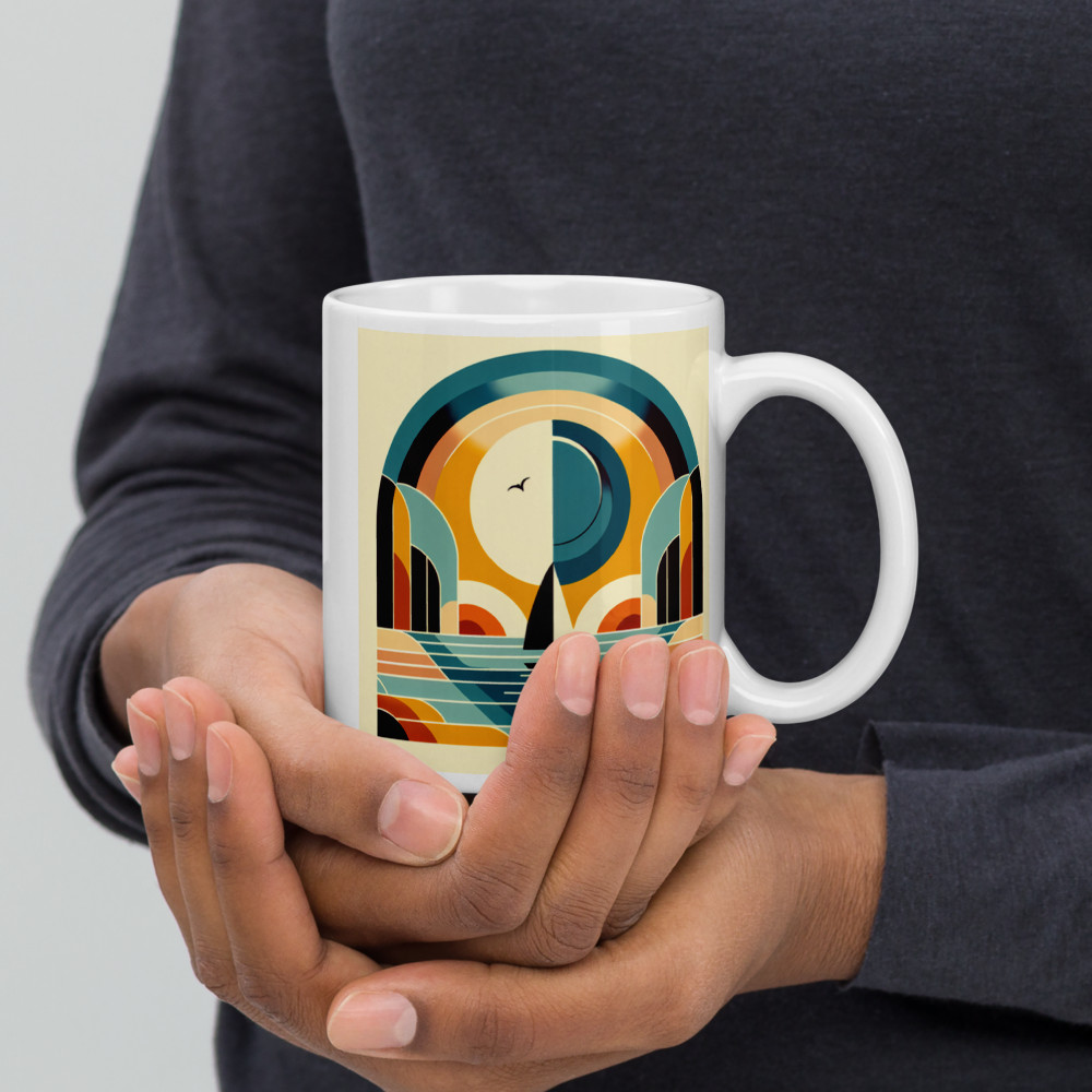 Geometric Sailboat Sunset Arches