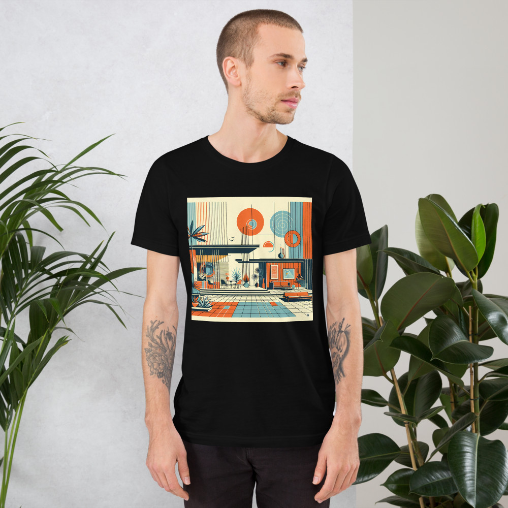 Mid Century Modern Geometric House Illustration