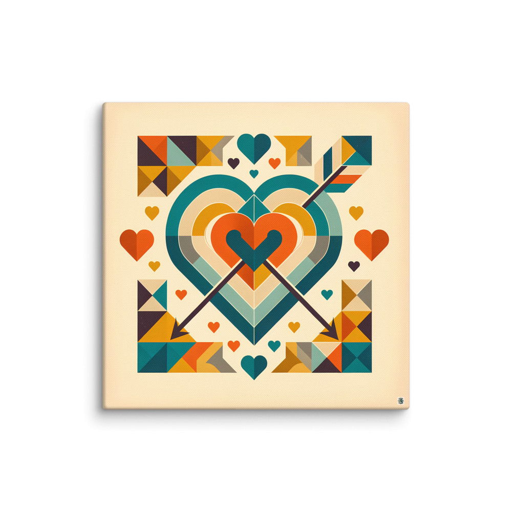 Geometric Heart Arrows Abstract — Canvas Print